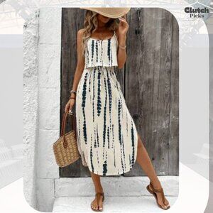 Tie Dye Maxi Dress Sleeveless Bohemian Summer‎ Casual Dress Small(4) EUC